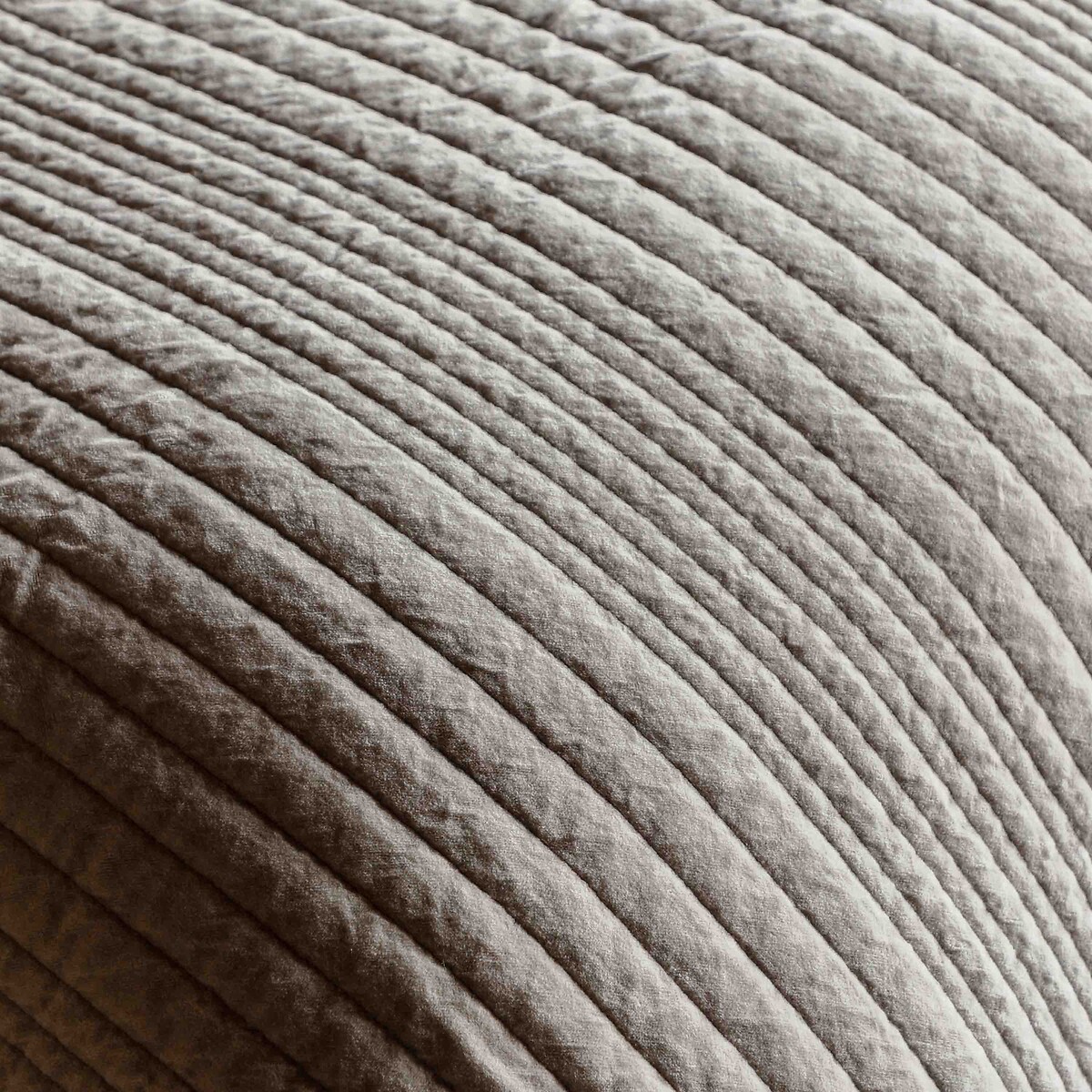 Cotton Velvet Stitched Bedspread taupe, ÉDITÉ