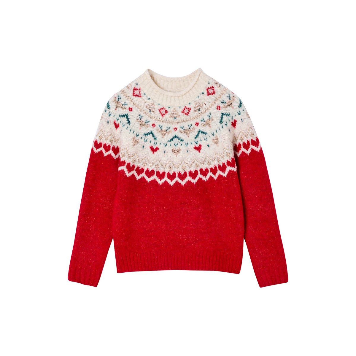 Pull noël jacquard rouge, VERTBAUDET