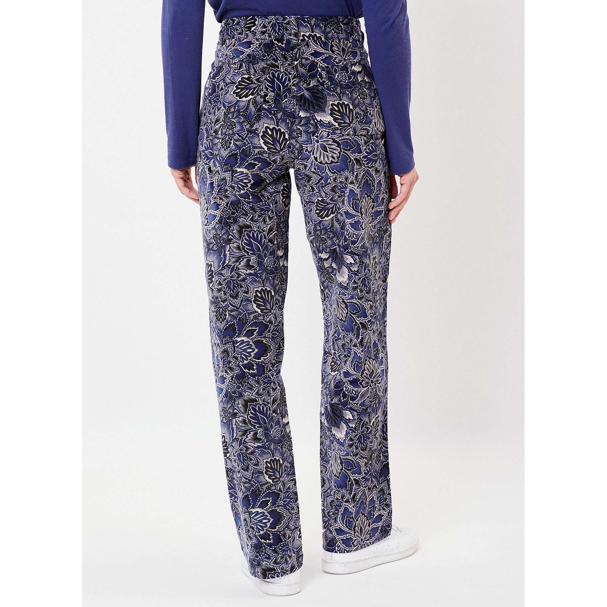 Pantalon large velours stretch SKADI bleu nuit, LA FIANCÉE