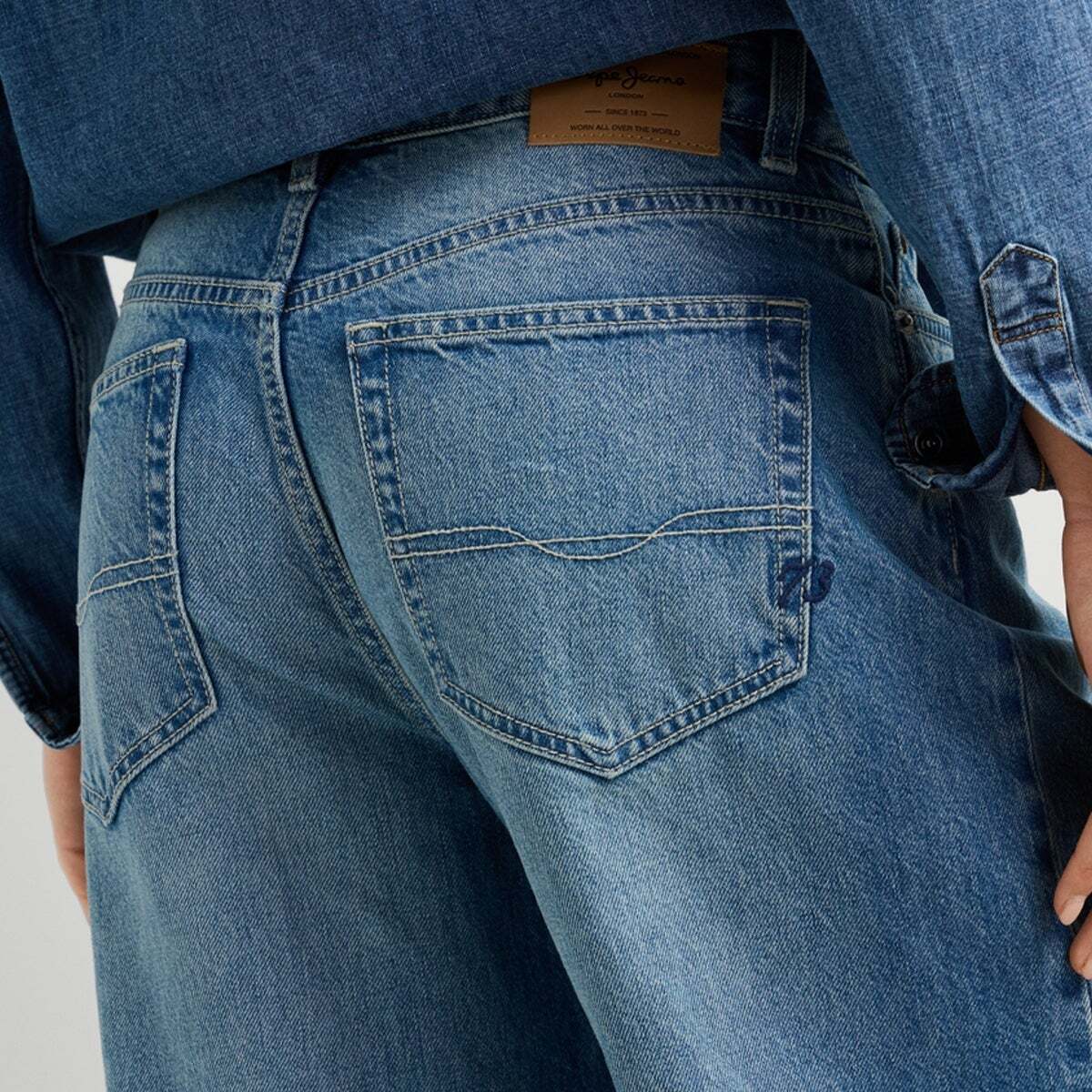Lina - Jean Coupe Large, Taille Moyenne 12oz bleu rigide denim, PEPE JEANS