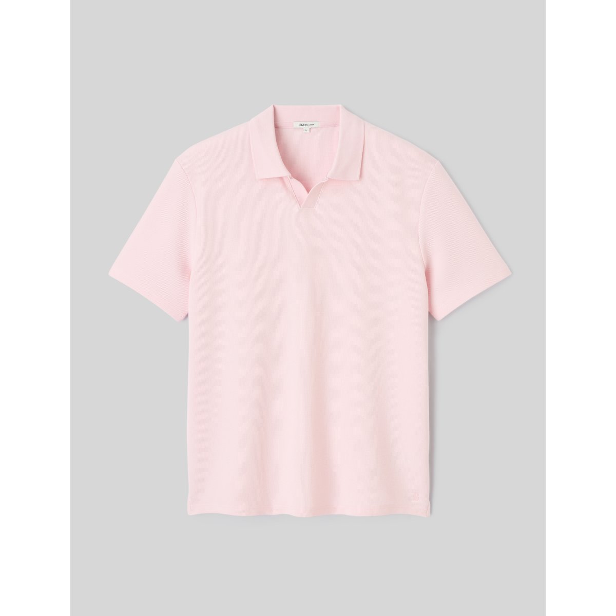 Polo matière gaufrée rose, BZB