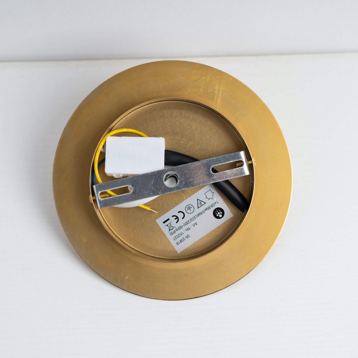 Applique murale ou plafonnier rond - FONZO laiton et blanc, KOSILUM