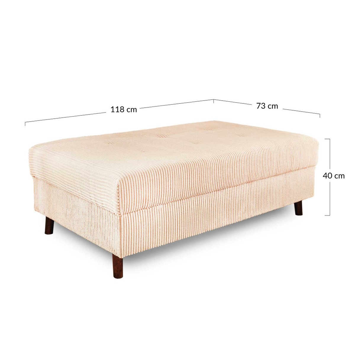 Canapé d'Angle droit 4 places + pouf places - RUNE bleu nuit, BEST MOBILIER