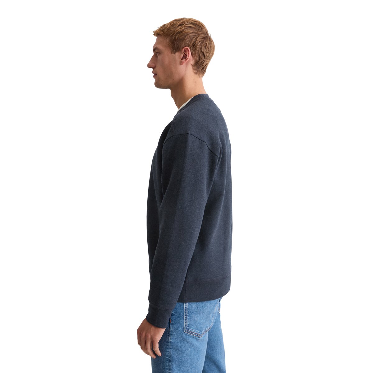 Sweat-shirt ample en coton bio doux bleu foncé, MARC O'POLO