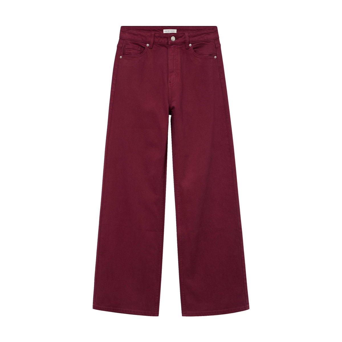 Jean wide leg taille haute bordeaux, CACHE CACHE