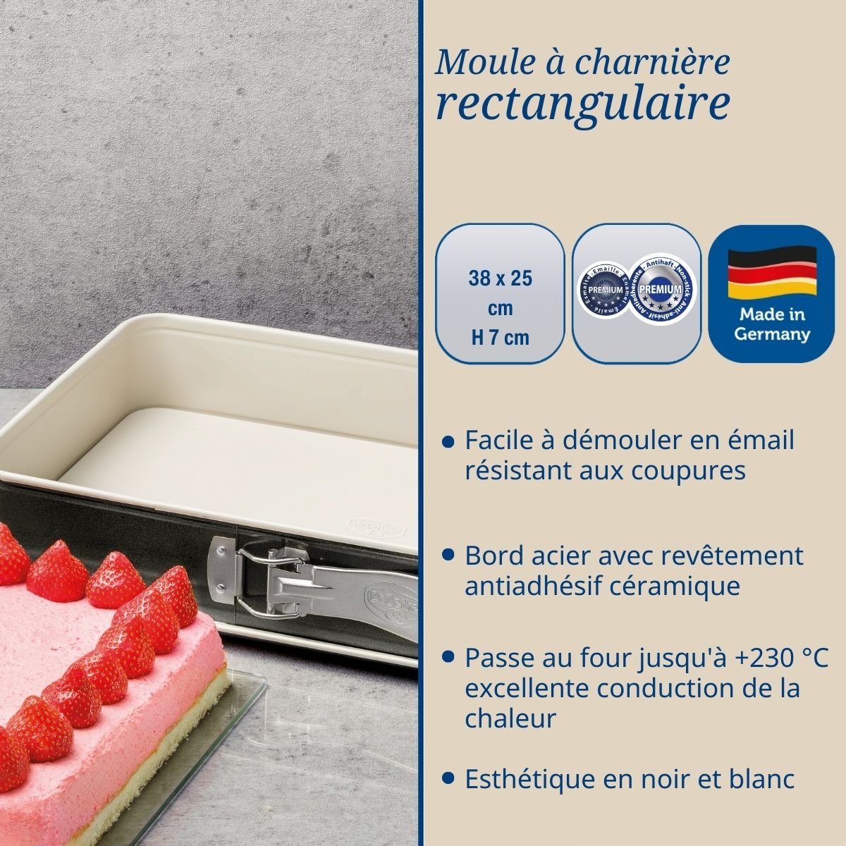 Ensemble de 2 Moules à charnière rectangulaire BACK-TREND blanc, DR OETKER