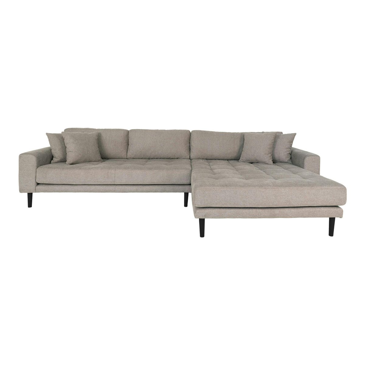Canapé tissu avec angle méridienne AMSTERDAM gris minéral - méridienne droite, PIER IMPORT