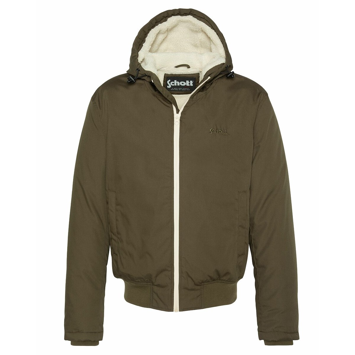 Giacca a vento BLUSTER2 foderata in sherpa kaki, SCHOTT