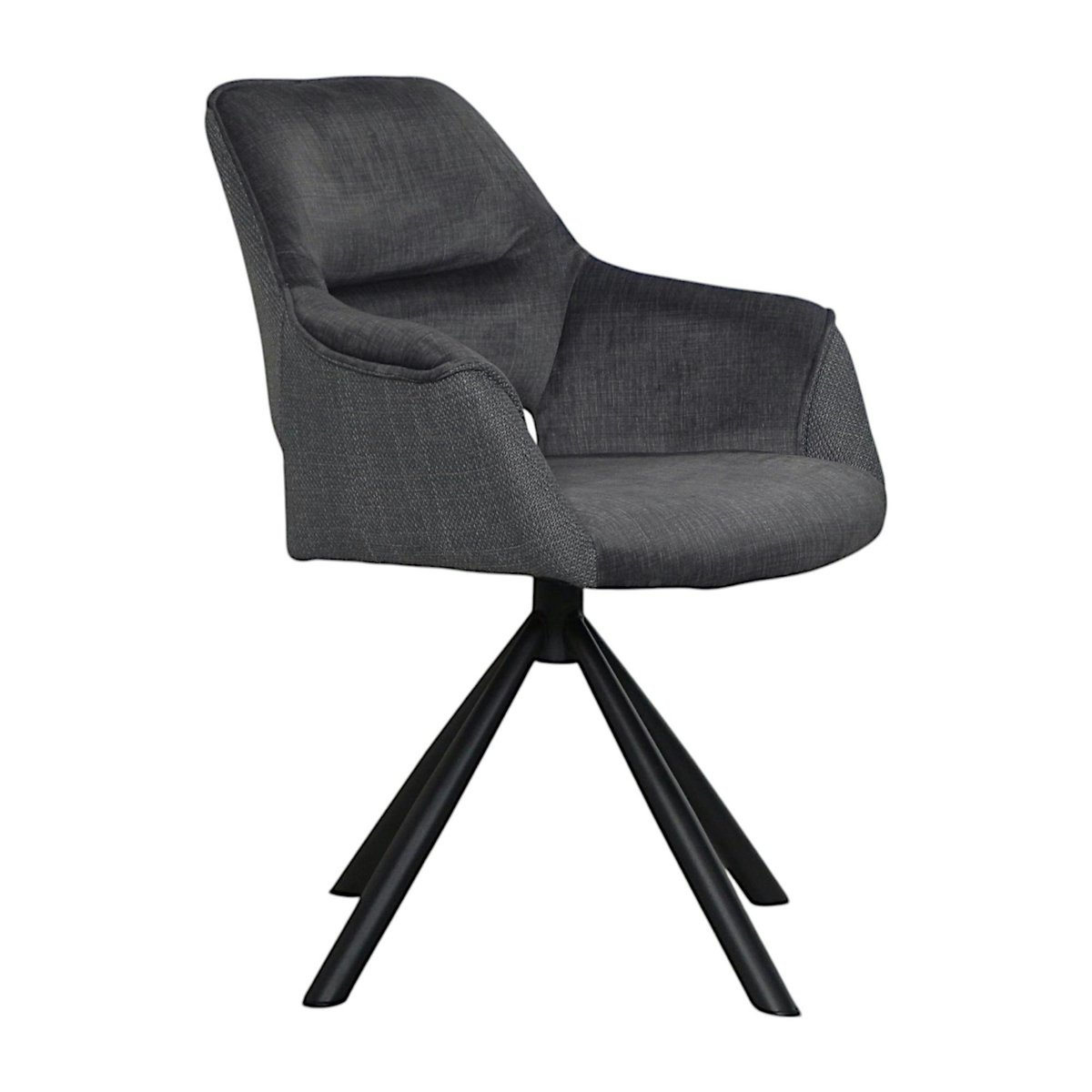 Fauteuil de table pivotant en tissu (lot de 2) IENA gris, PIER IMPORT