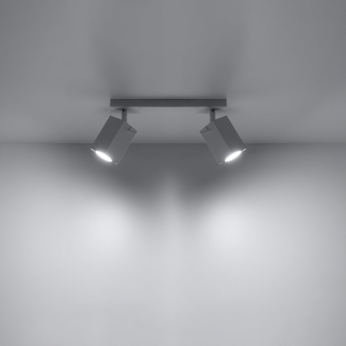 Plafonnier Acier Blanc GU10 2 Merida blanc, EDEN
