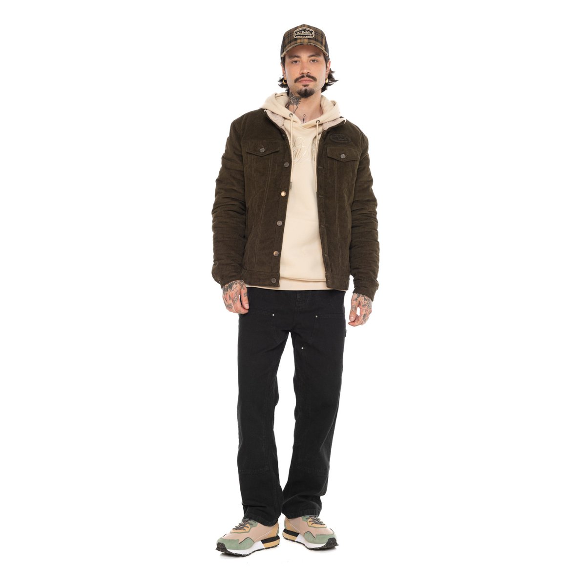 Blouson coton JAMS kaki/beige/noir, VON DUTCH