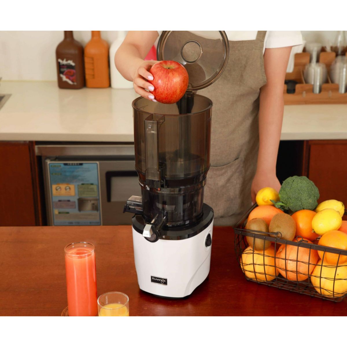 Extracteur de jus automatique blanc KHS2571CE W couleur unique, KUVINGS