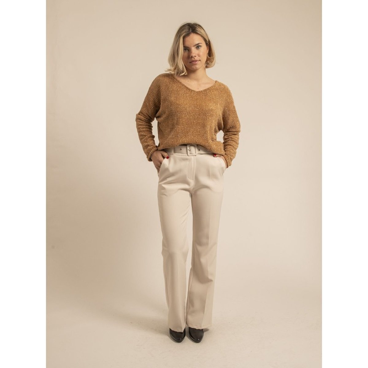 Pull Col Large Karielle camel, DONA LISA