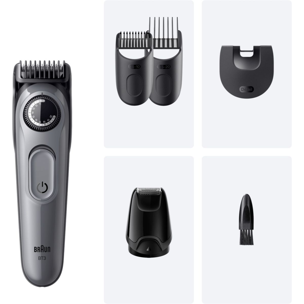 Tondeuse barbe BT3560, molette réglable, 40 hauteurs de coupe, précision 0,5 mm, autonomie 50 mn couleur unique, BRAUN