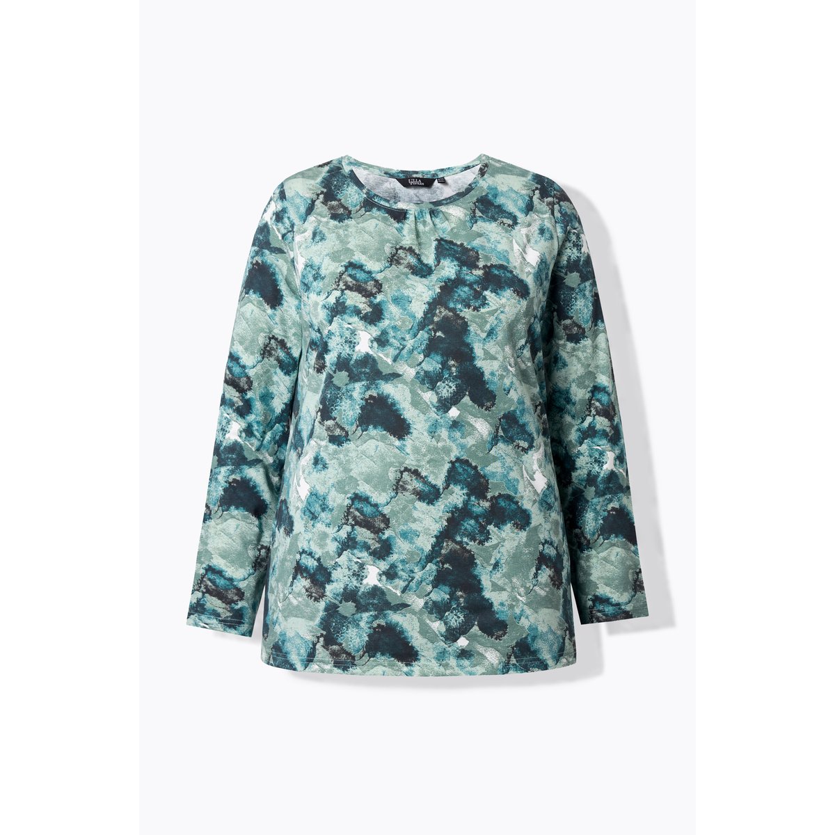 T-shirt à motif floral. Coupe évasée vert pétrole, ULLA POPKEN