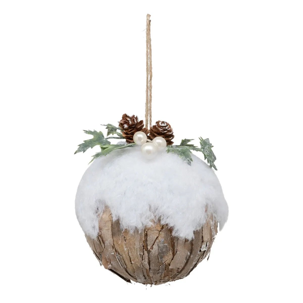 Boule de noel Petites pommes de pin vert, EDEN