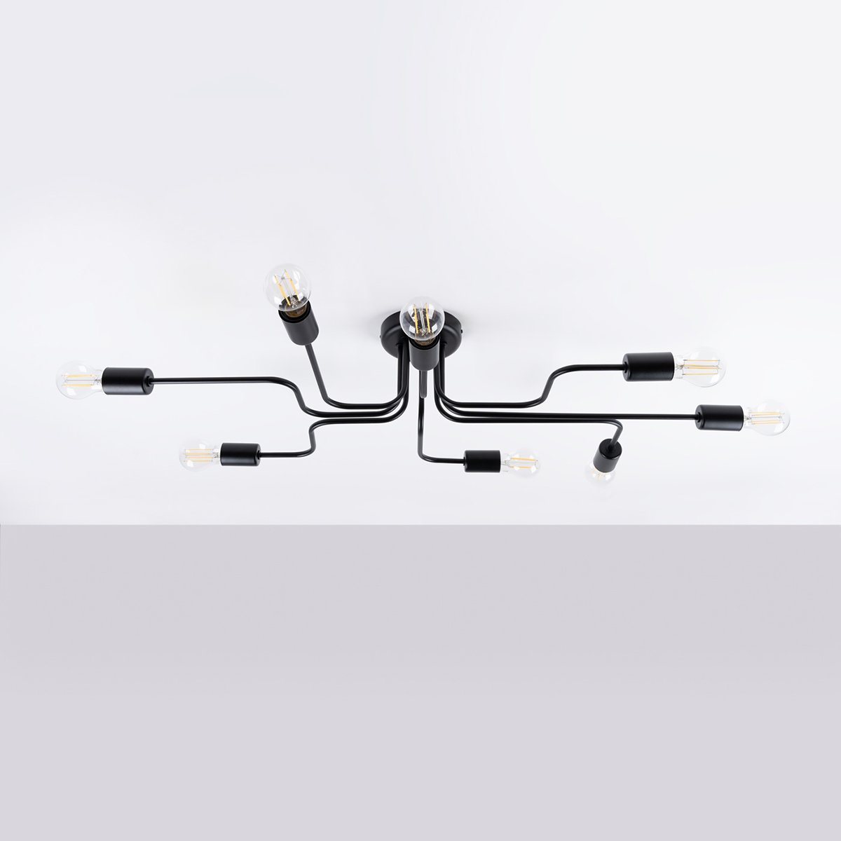 Lustre Acier Noir E27 8 Vector noir, EDEN