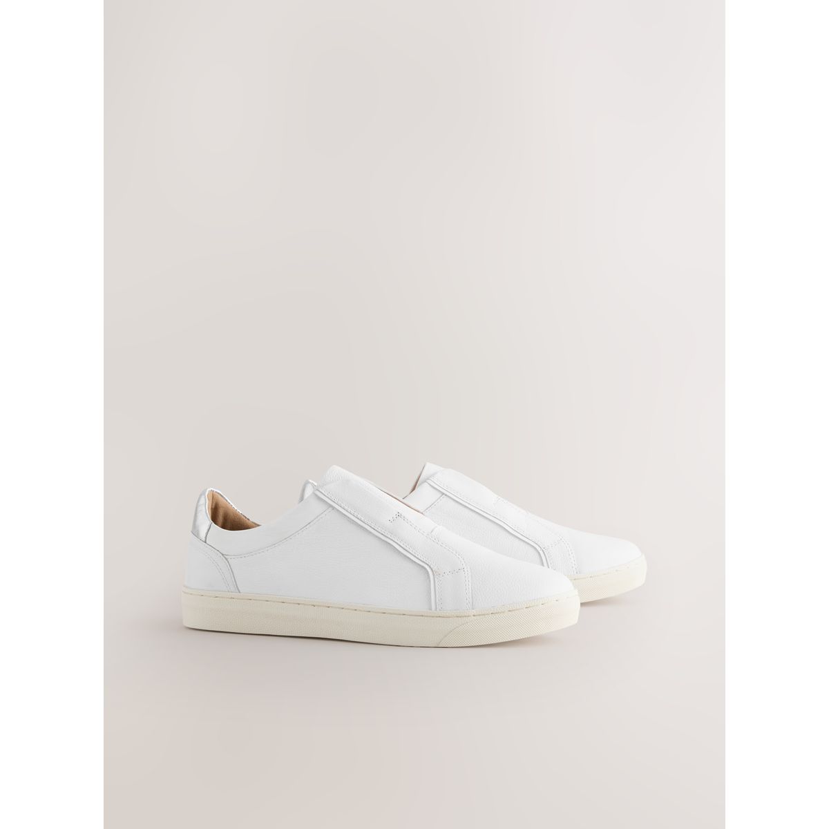 Baskets en cuir à enfiler forever comfort blanc/rose, NEXT