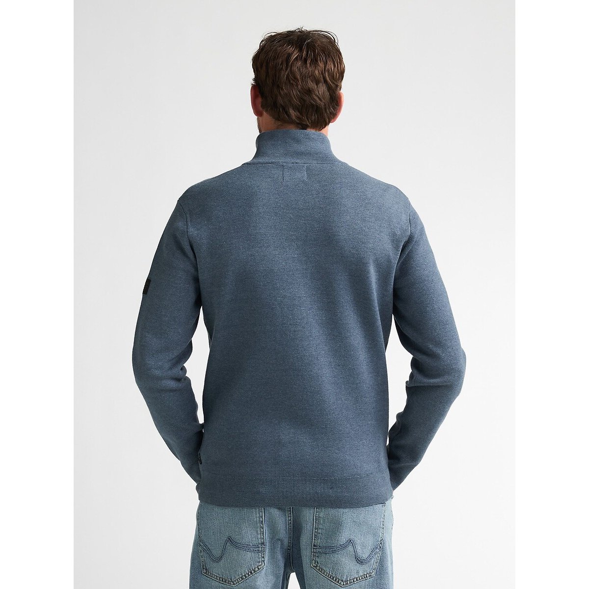 Cardigan in maglia fine blu tempesta, PETROL INDUSTRIES