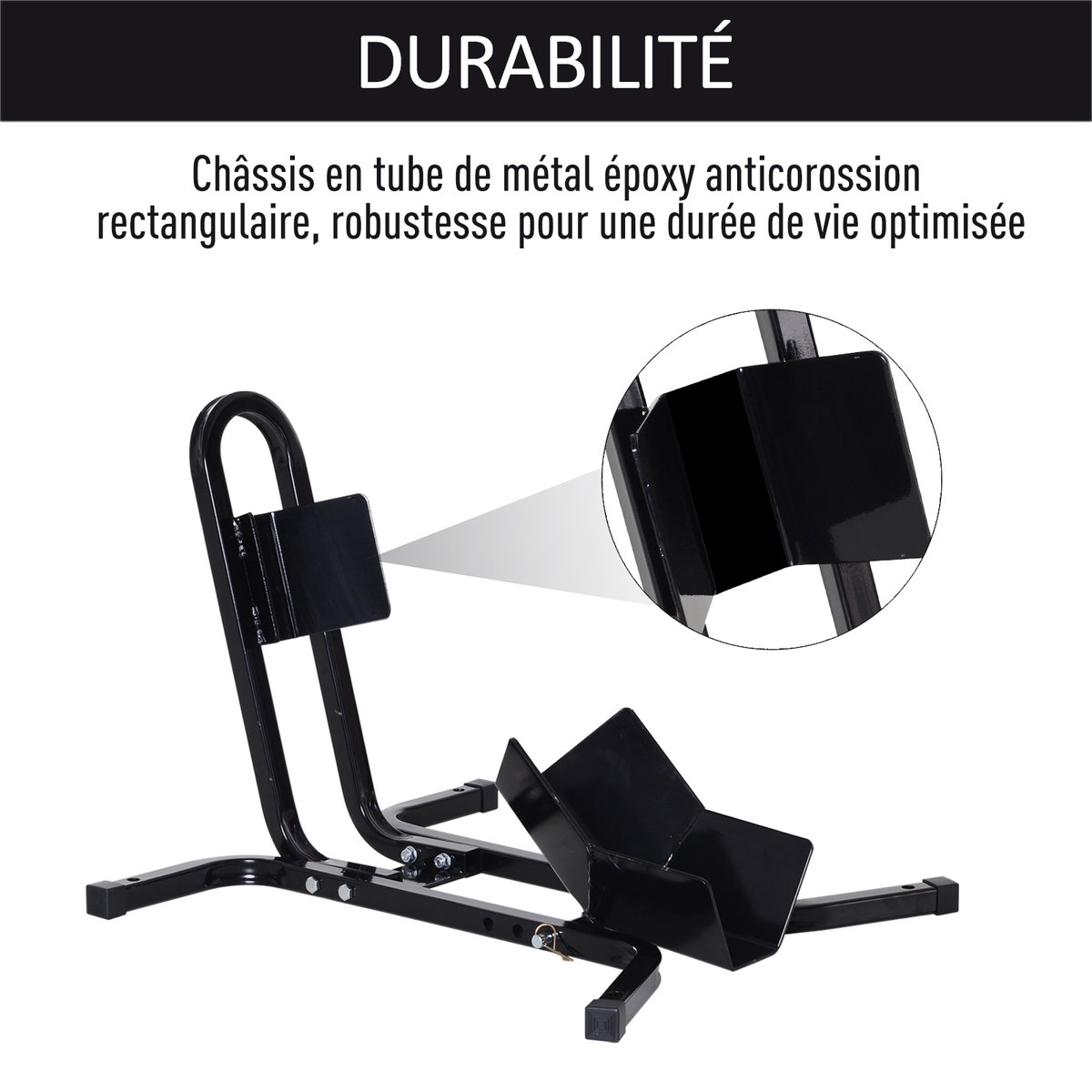Rail de support universel pour moto noir, HOMCOM