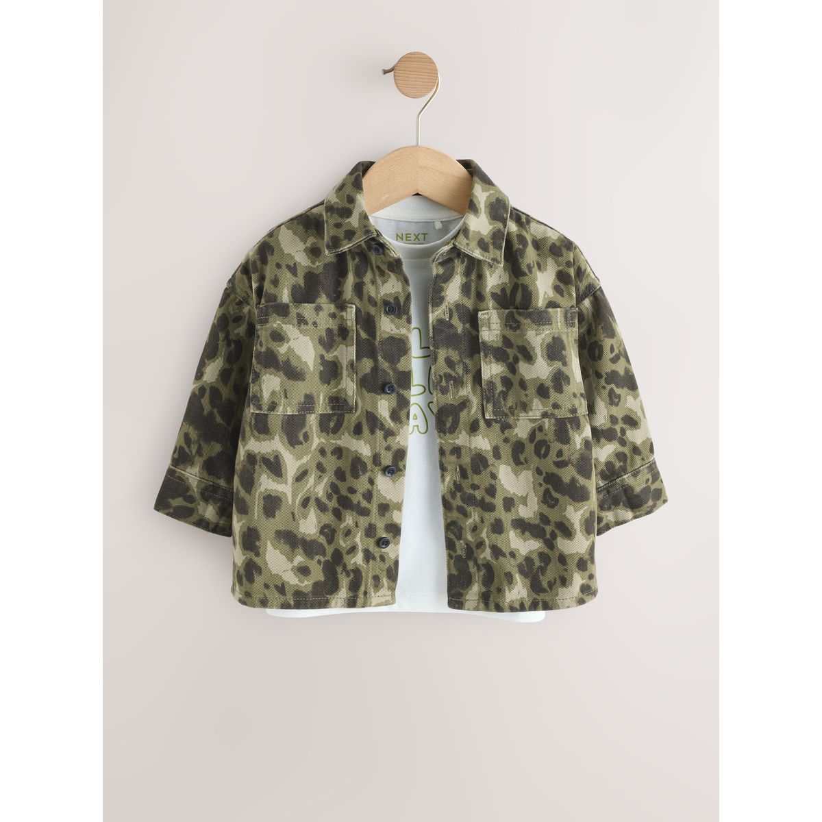 Surchemise oversize et t-shirt, 2 pièces camouflage, NEXT