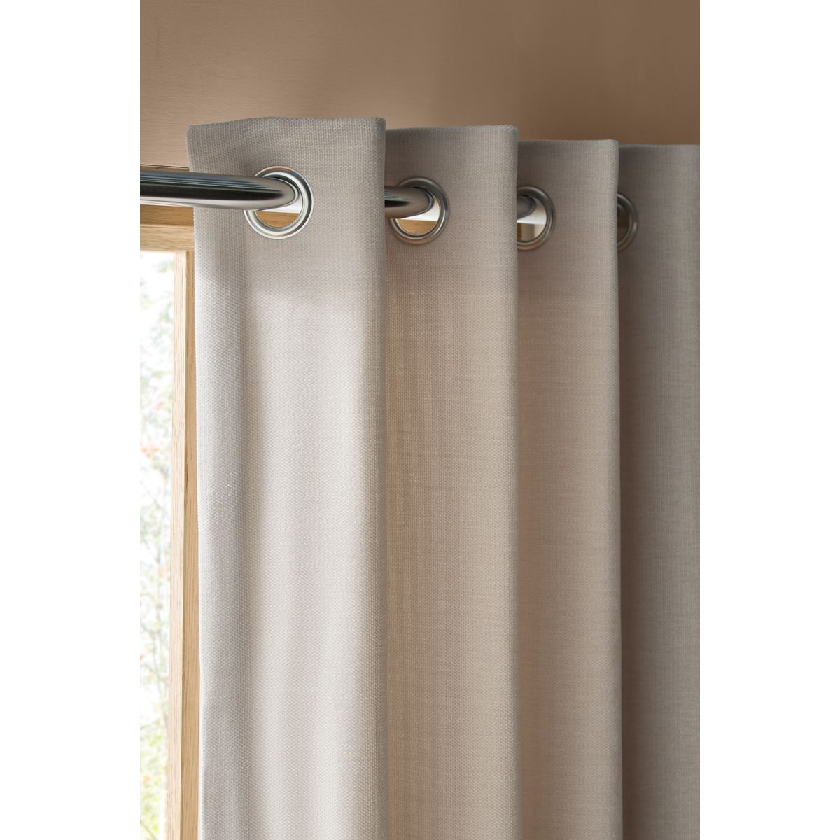 Rideaux à œillets en maille chenille fine naturel, NEXT