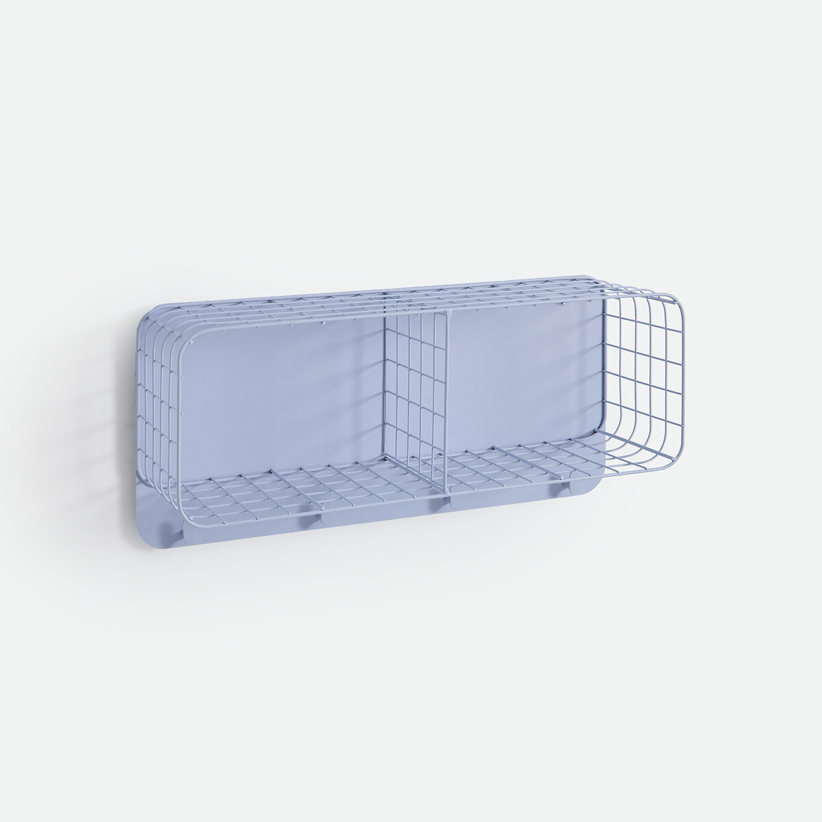 Etagère murale, métal acier grillagé, 4 patères, 2 casiers, KLUVA bleu clair, LA REDOUTE INTERIEURS