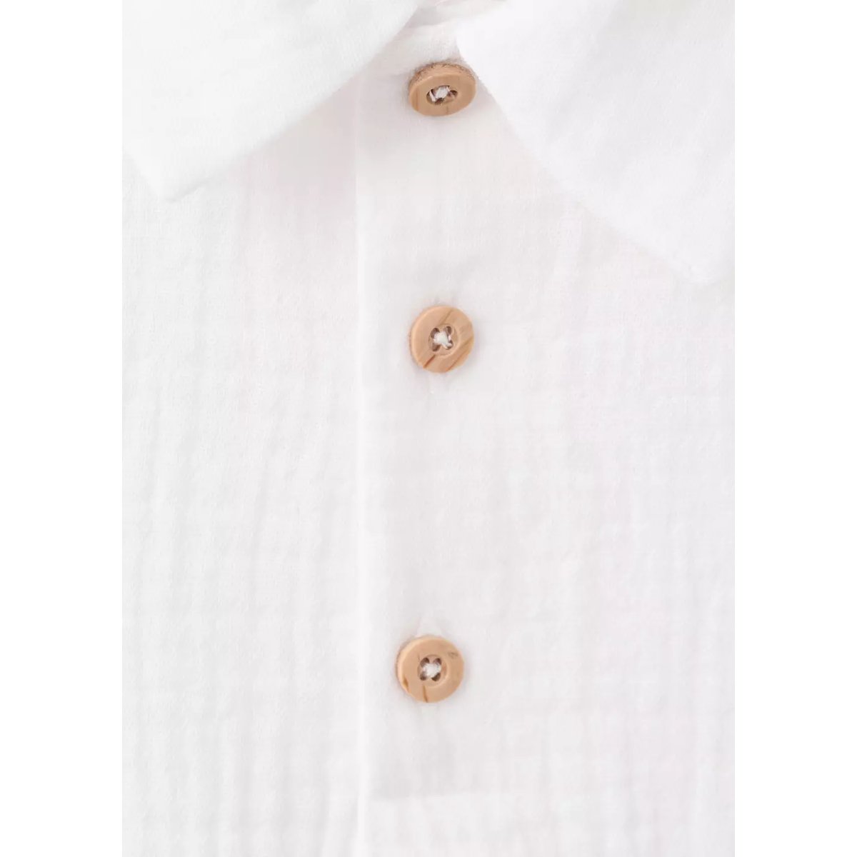 Chemise polo en coton blanc cassé, MANGO BABY