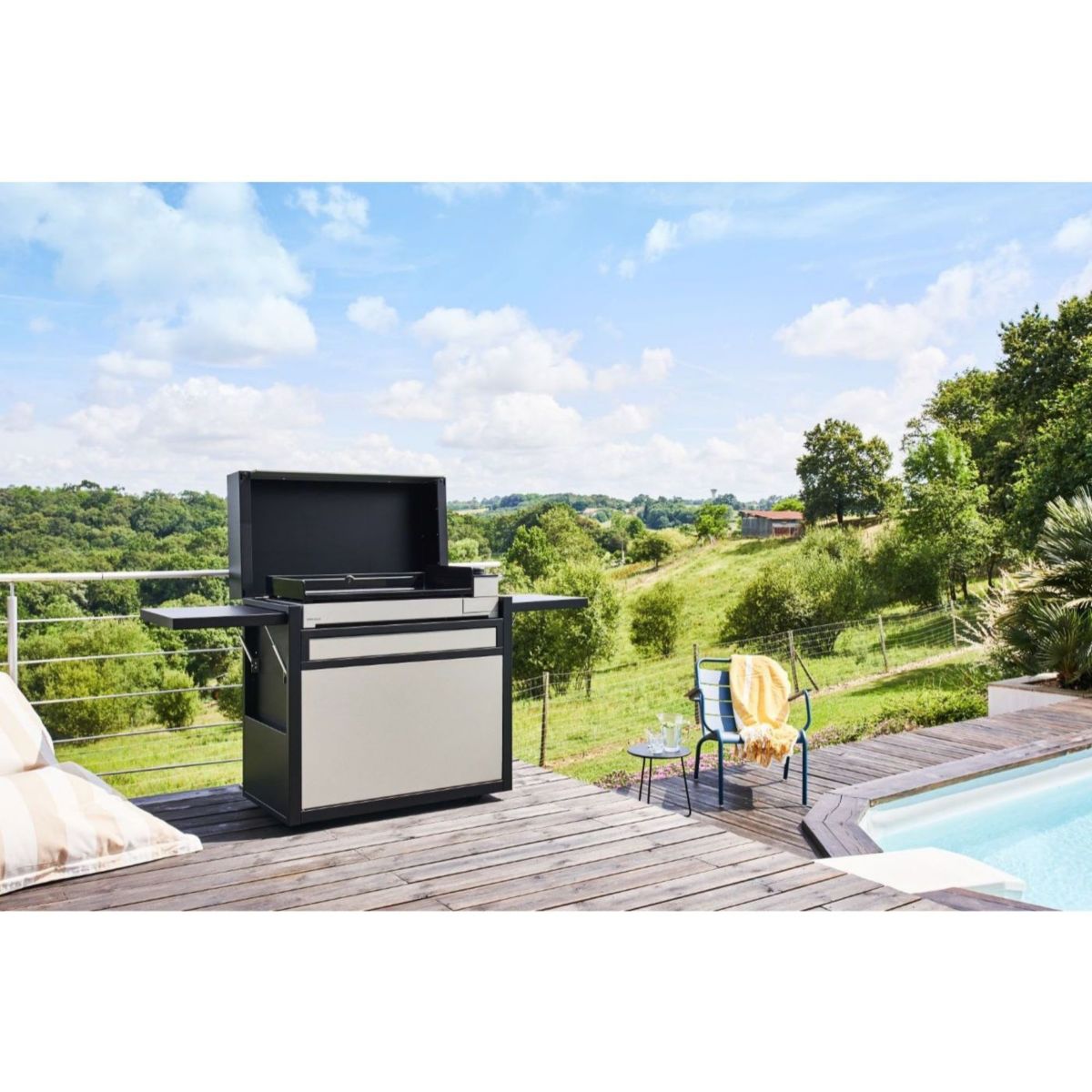 Chariot Plancha CH PAF75NG Acier Noir/Gris inox, FORGE ADOUR