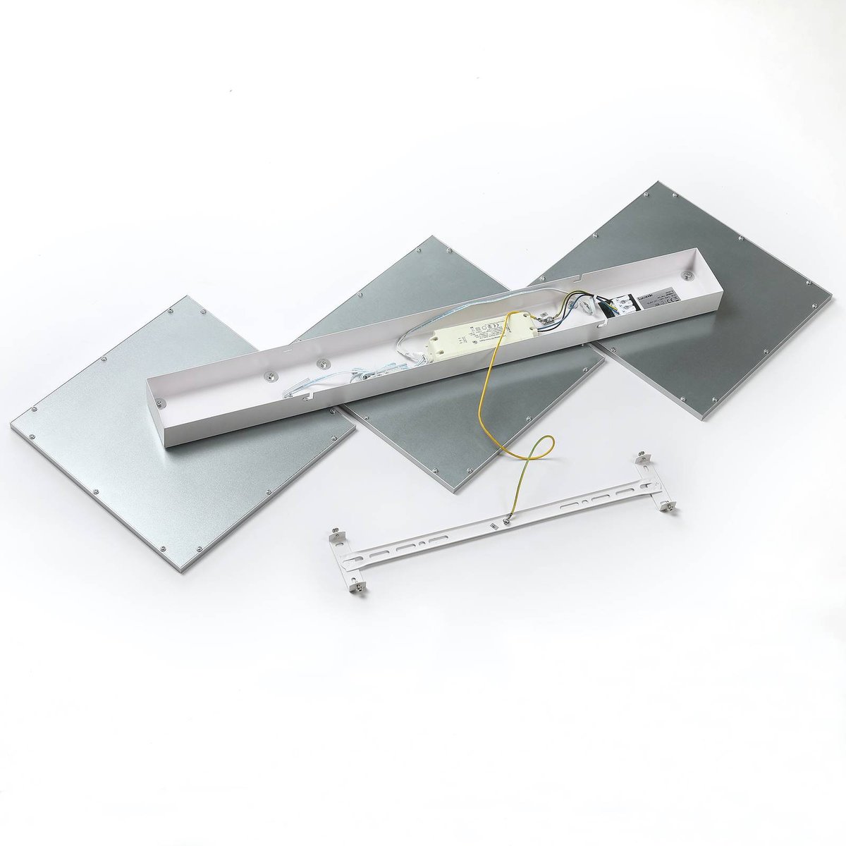 Plafonnier en aluminium moderneLED, Ilira blanc, argent, LUCANDE
