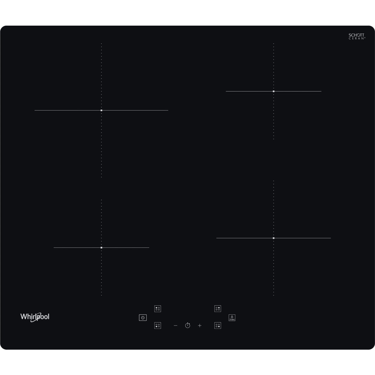 Plaque induction WSQ4860NE couleur unique, WHIRLPOOL