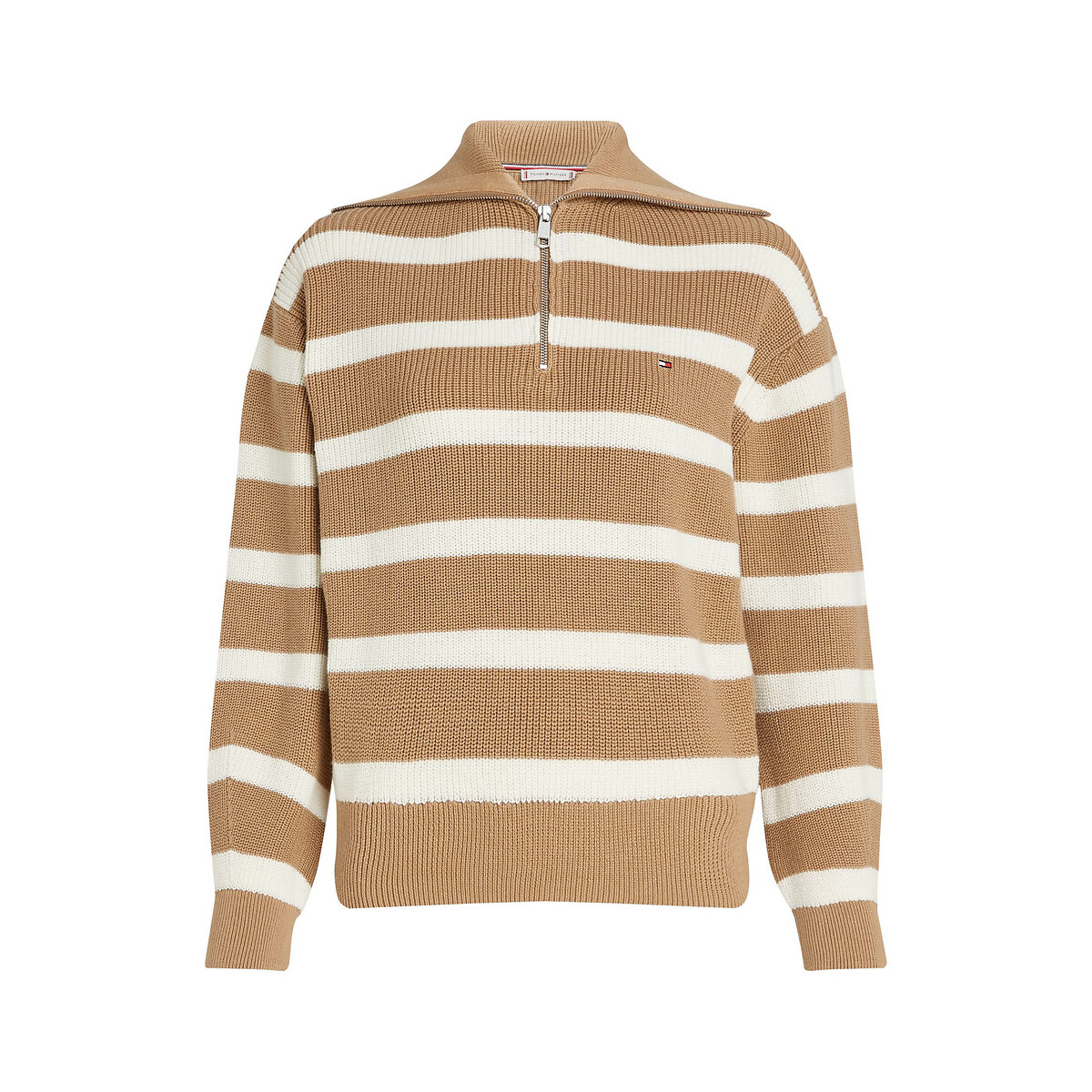 Striped Half Zip Jumper in Cotton 90007790, TOMMY HILFIGER