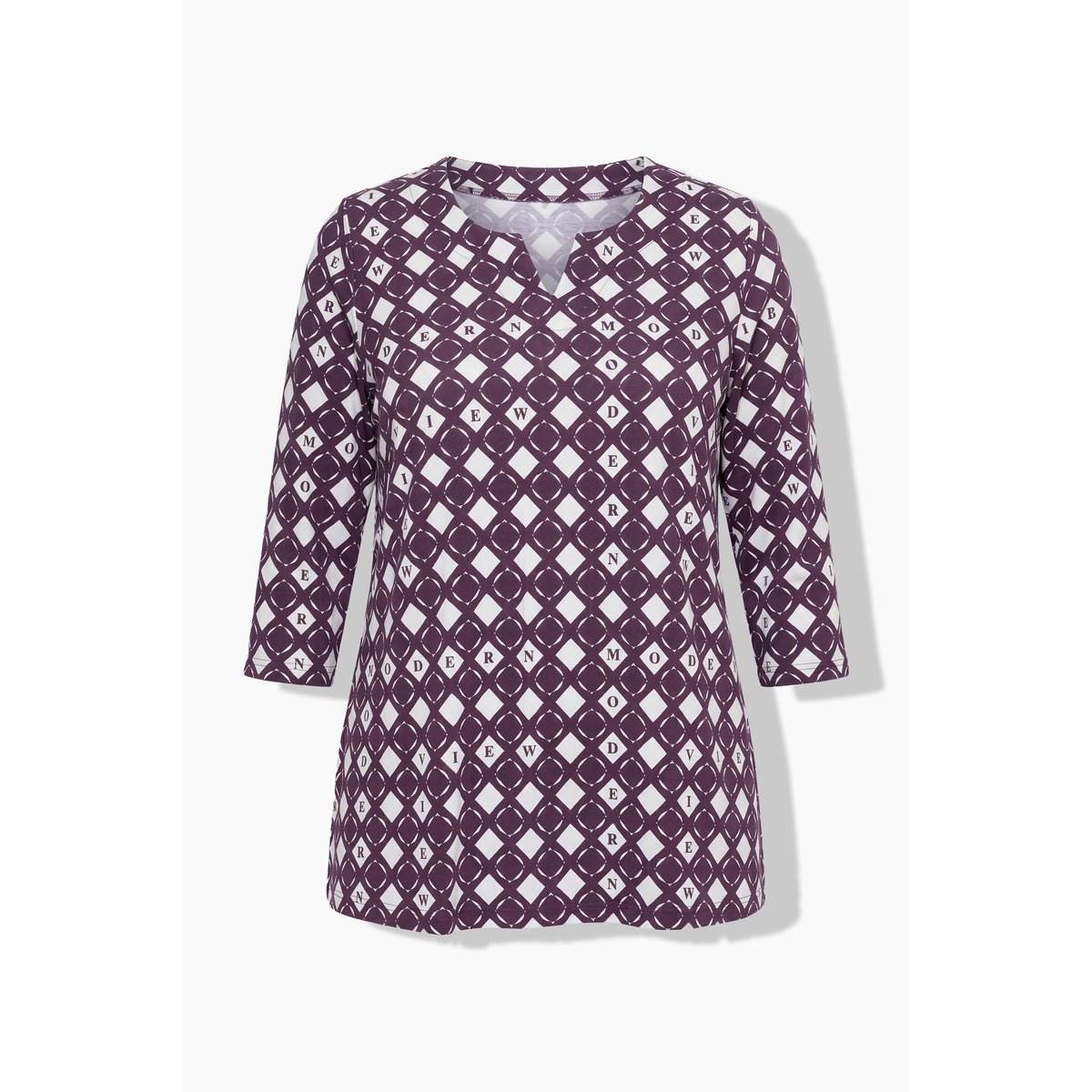 T-shirt imprimé graphique prune foncé, ULLA POPKEN