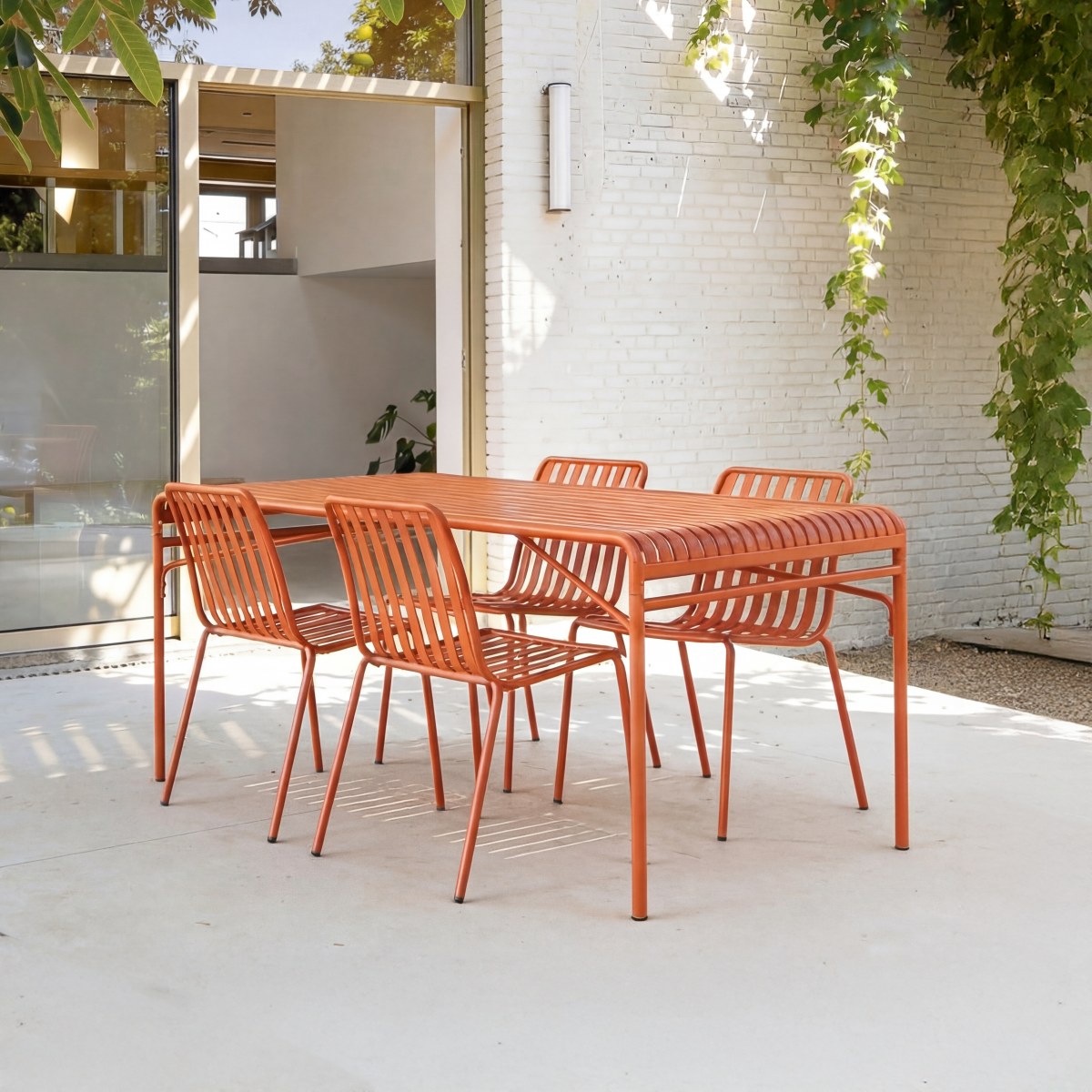 Table de jardin en Métal, GABY orange, TIKAMOON