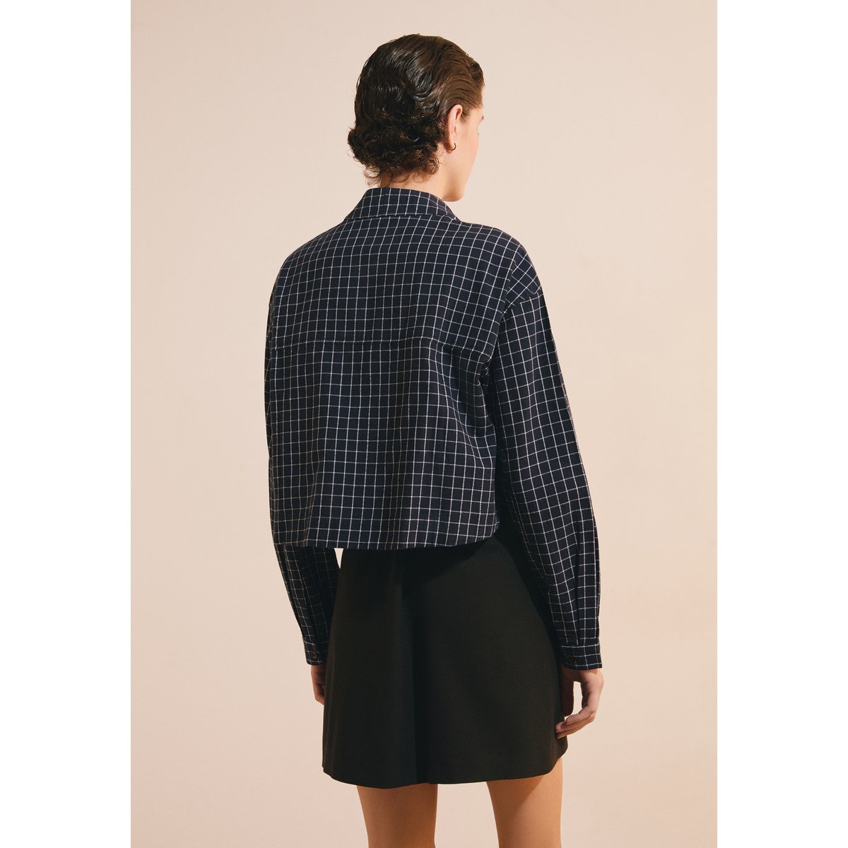 Chemise courte boxy à carreaux CLOTHERE CRX marine, ETAM