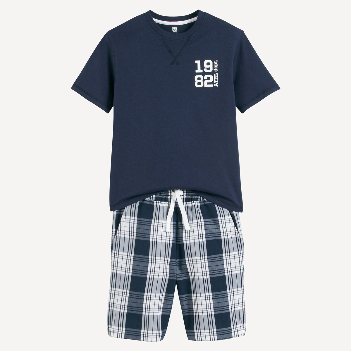 Pyjashort in katoen marineblauw, LA REDOUTE COLLECTIONS