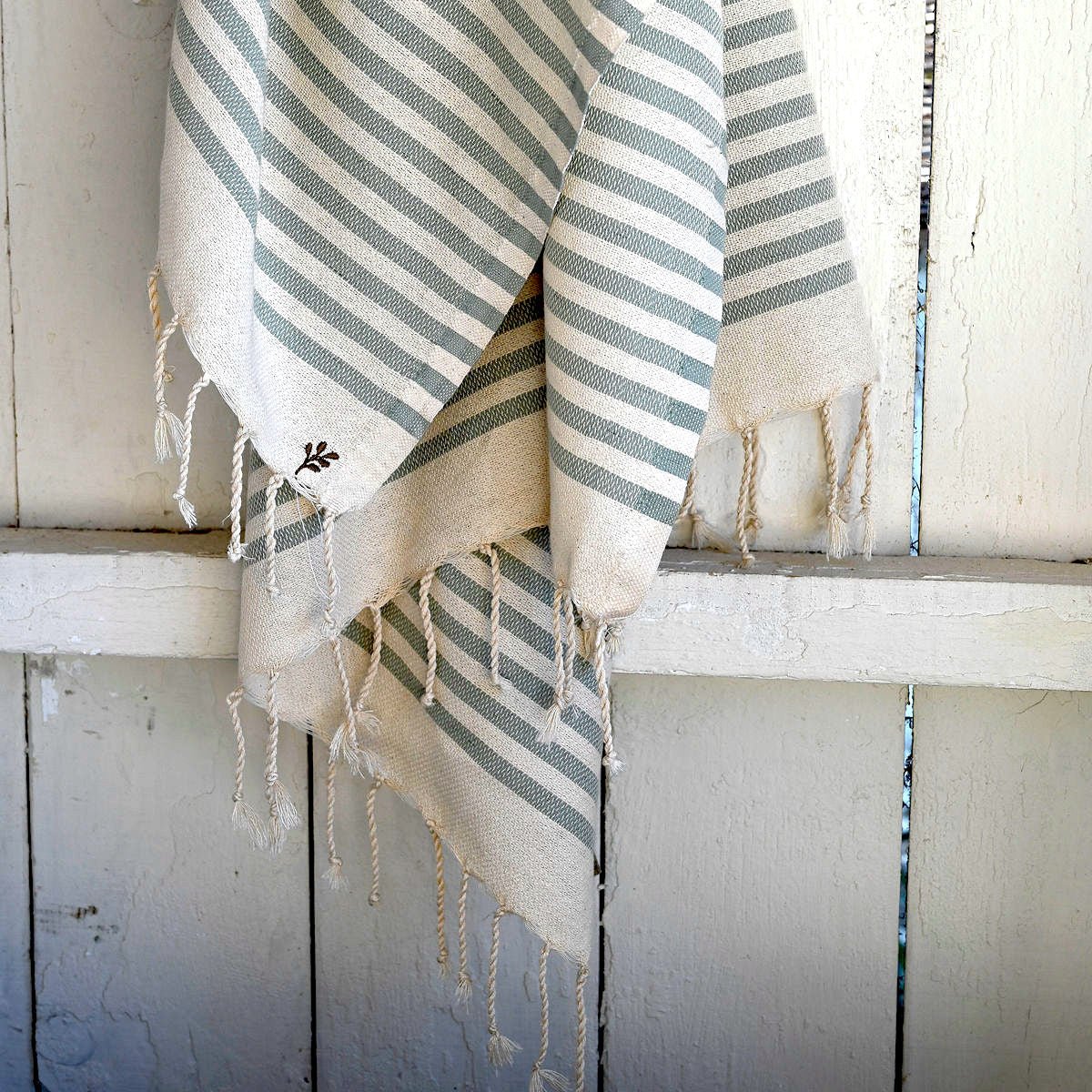 Lot de 2 foutas coton HOSSEGOR vert d'eau, FEBRONIE