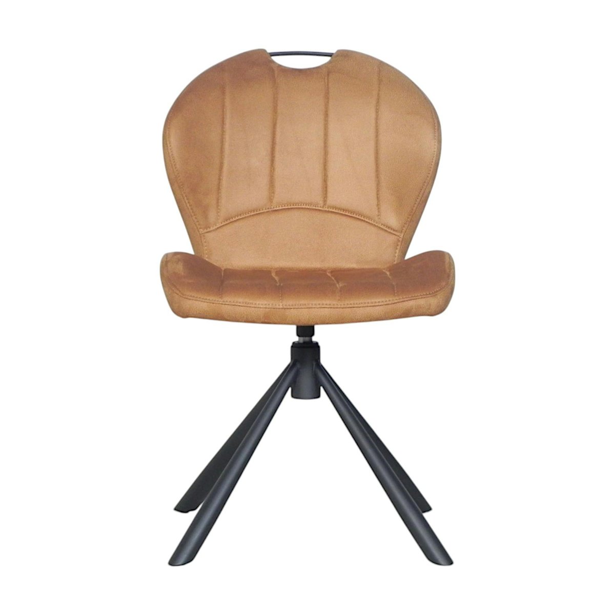 Chaise pivotante caramel avec dossier courbe, (lot de 2) LOMBARDIE marron, PIER IMPORT