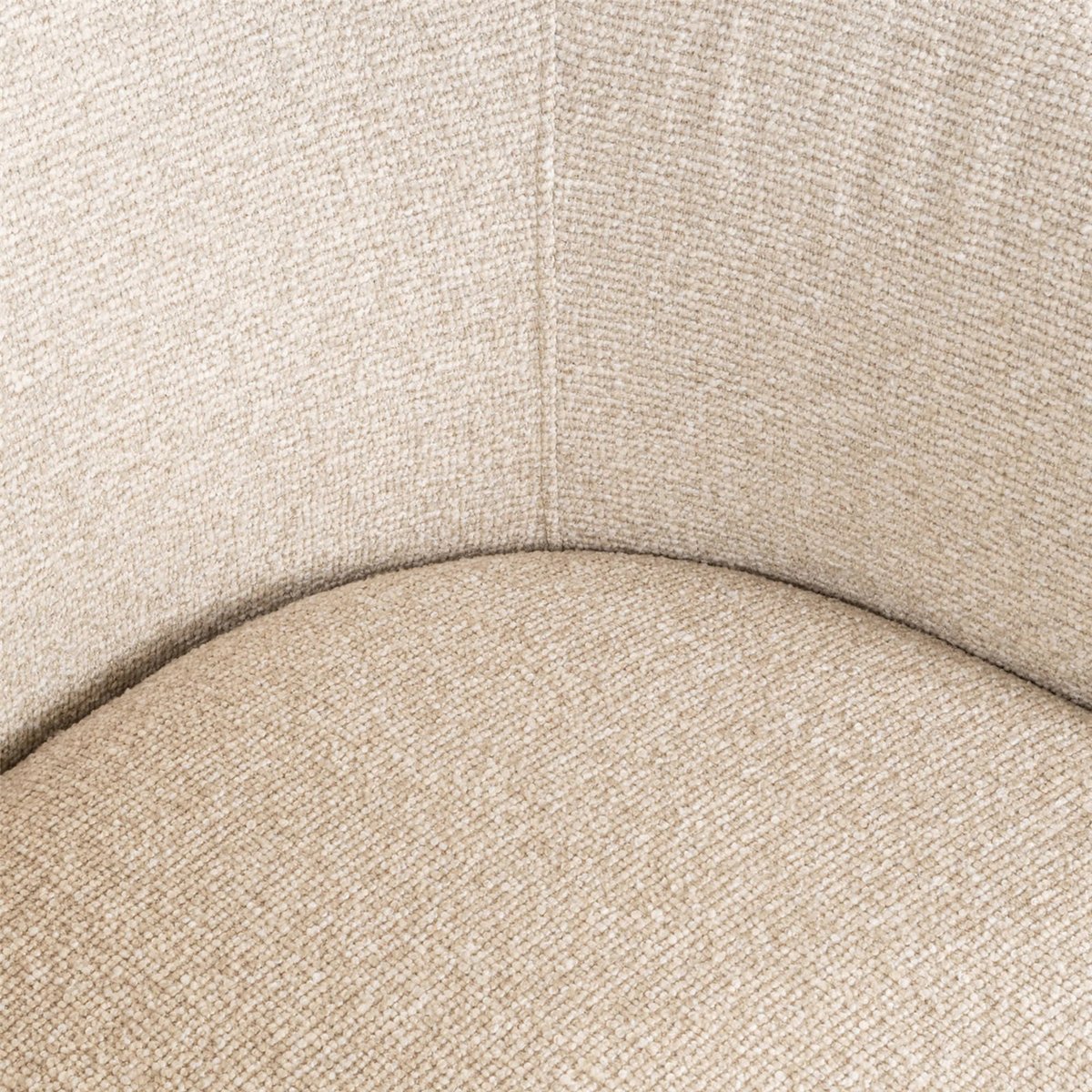 Chaise de salle à manger pivotante en polyester biscotti beige clair texturé, RECOLLECTION
