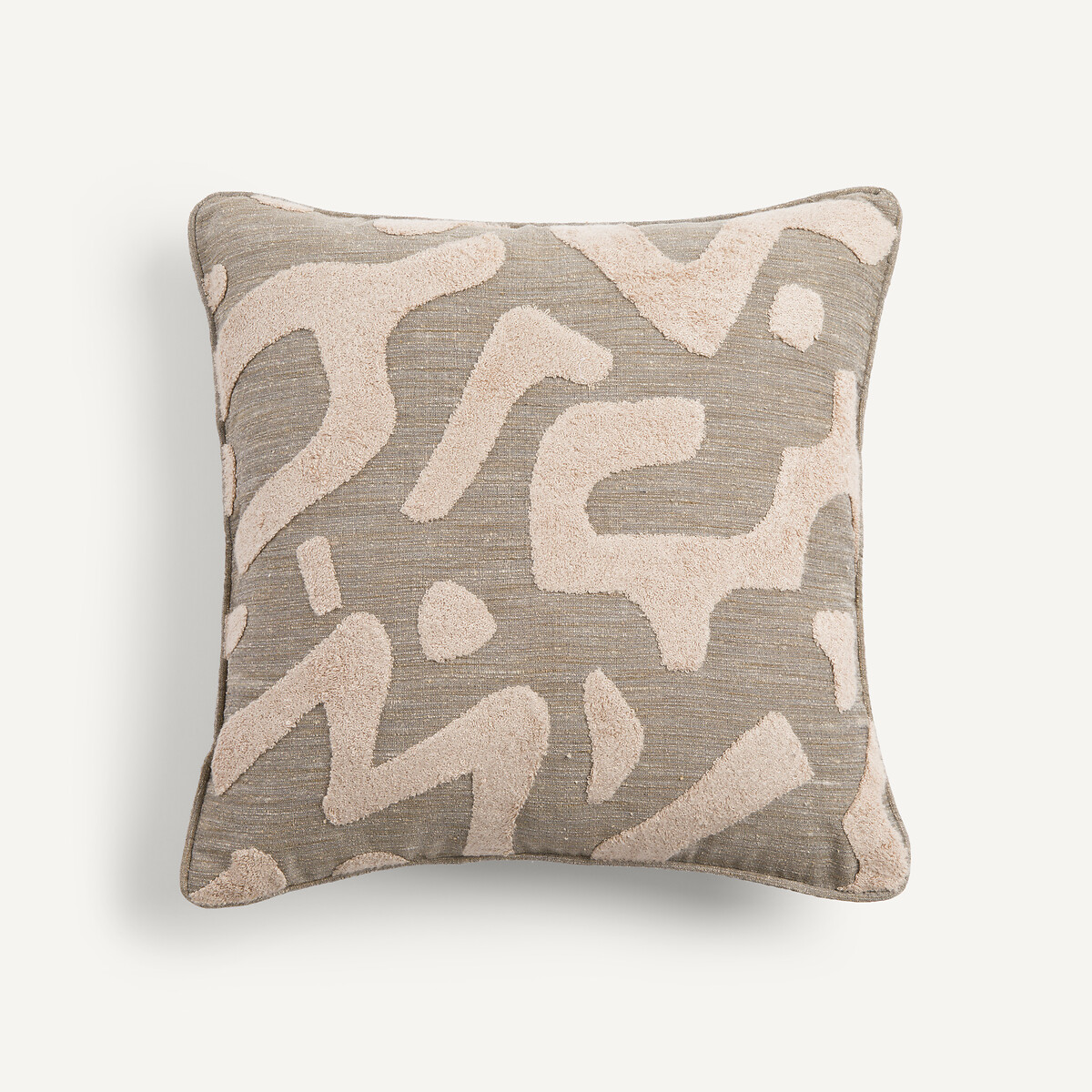 Alecta Embroidered Fleece Cushion Cover sand/black, AM.PM