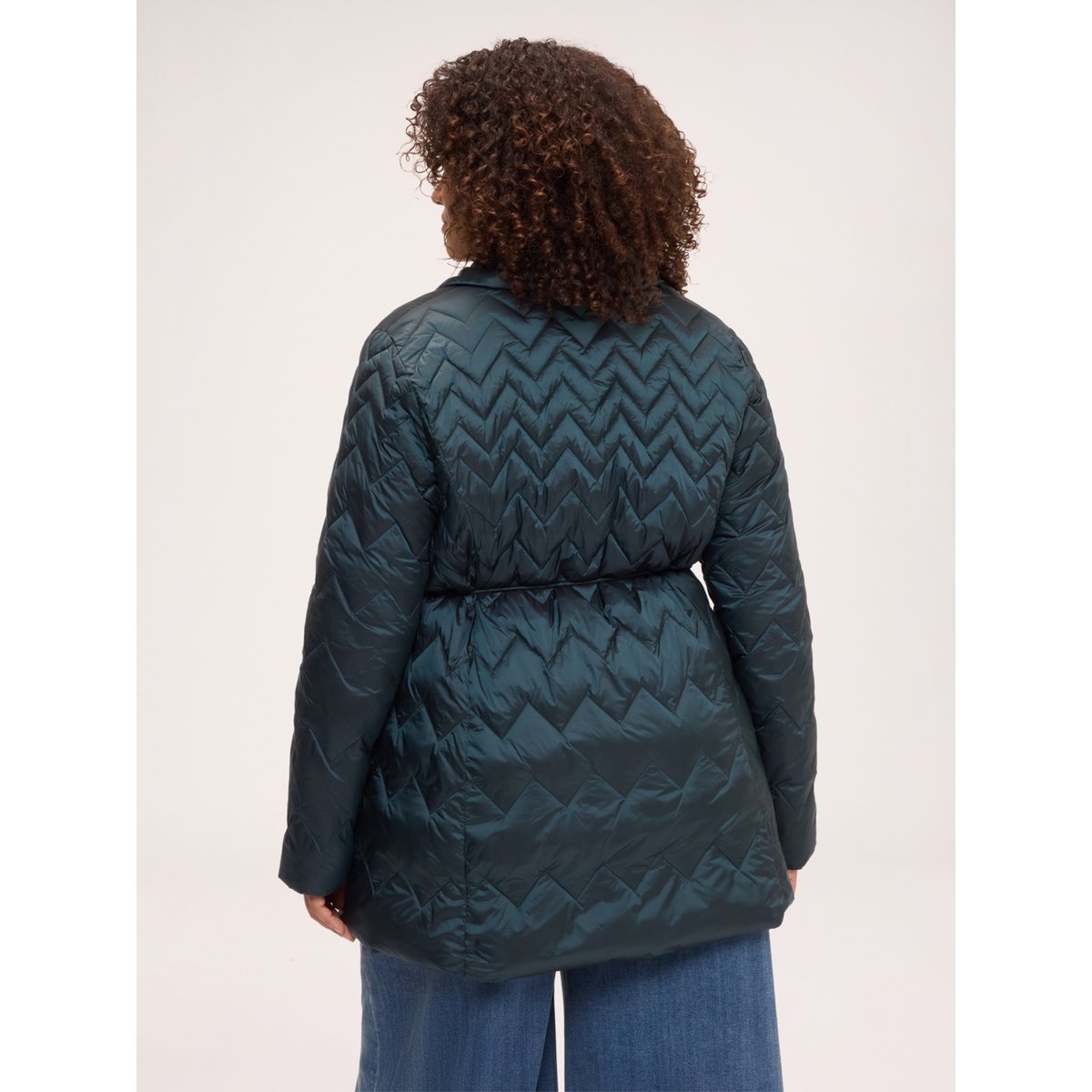 Doudoune matelassée à motif chevron vert, FIORELLA RUBINO