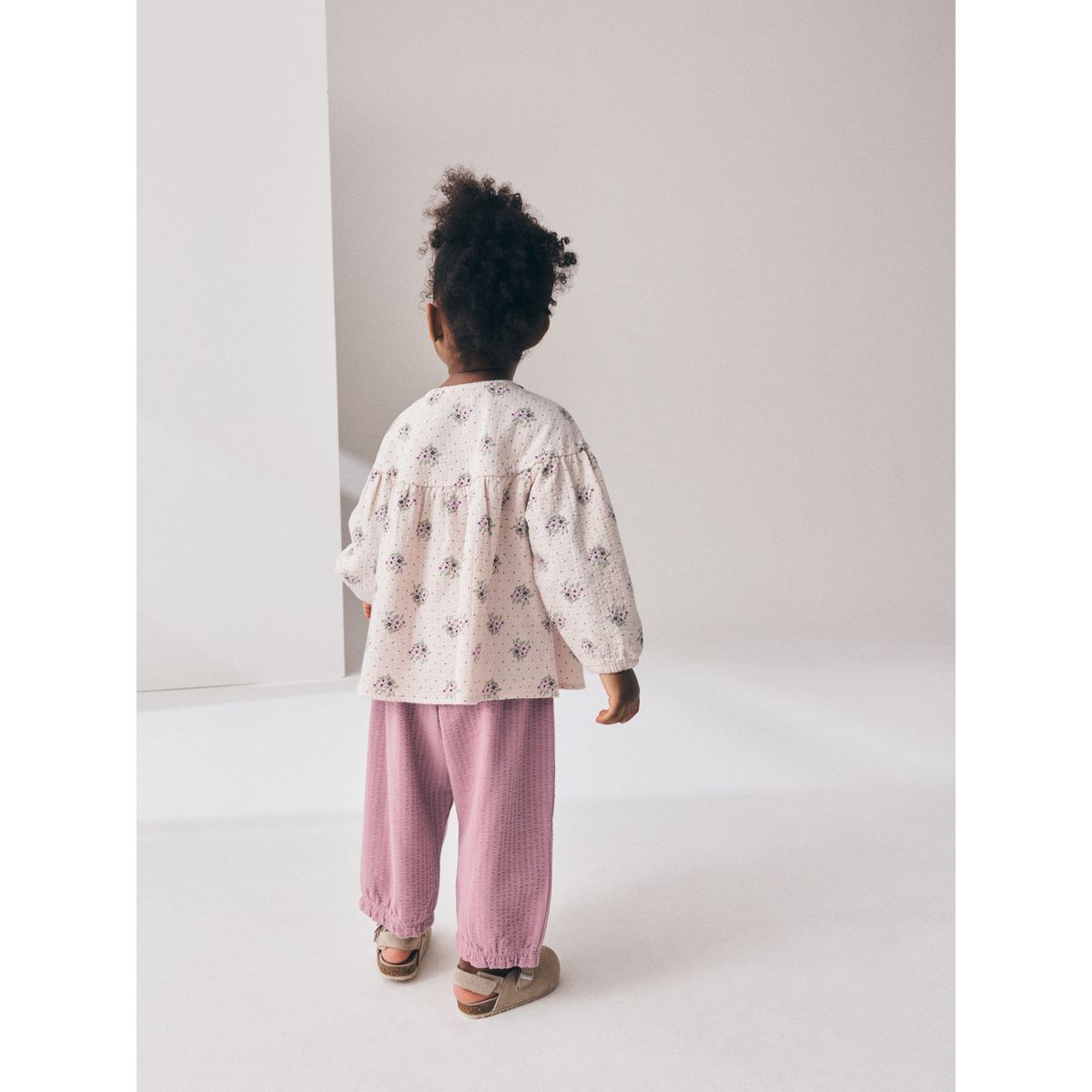 Chemisier à manches longues/pantalon bouffant rose à petites fleurs, NEXT