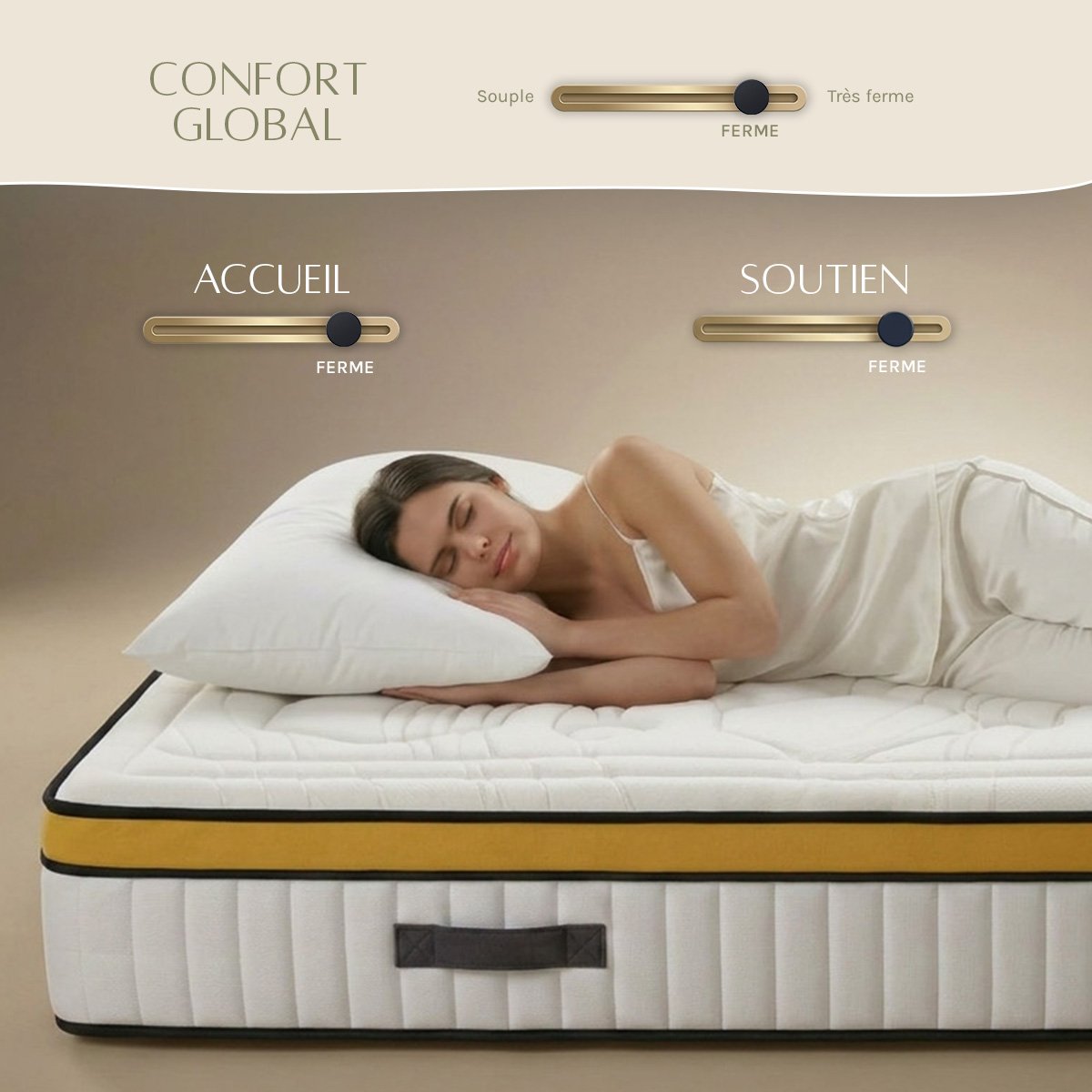 Prêt-à-dormir AUBERTIN avec Sommier AURORE et Accessoires blanc, MAISON AUBERTIN