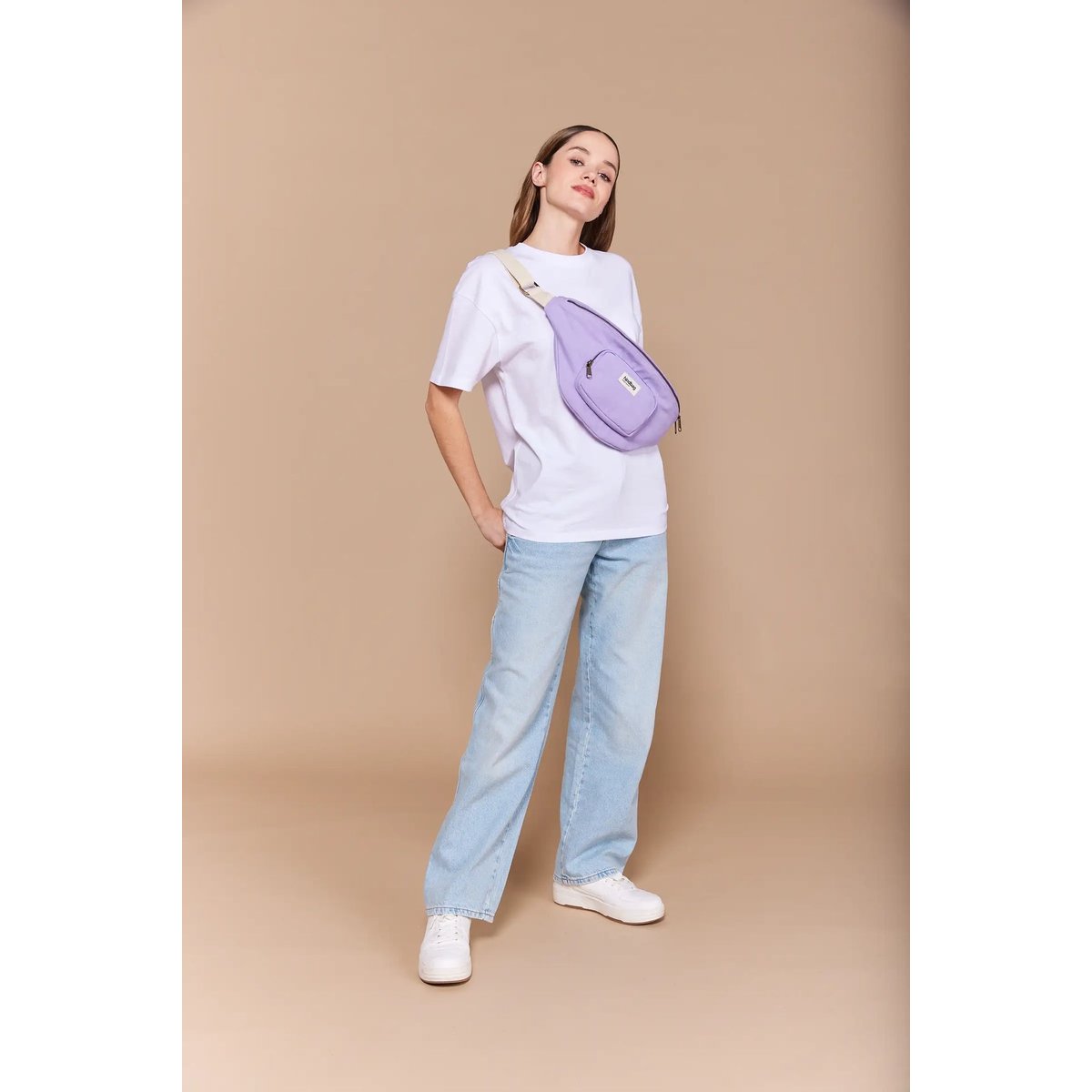 Sac banane XL en denim, SOFIA violet lilas, HINDBAG