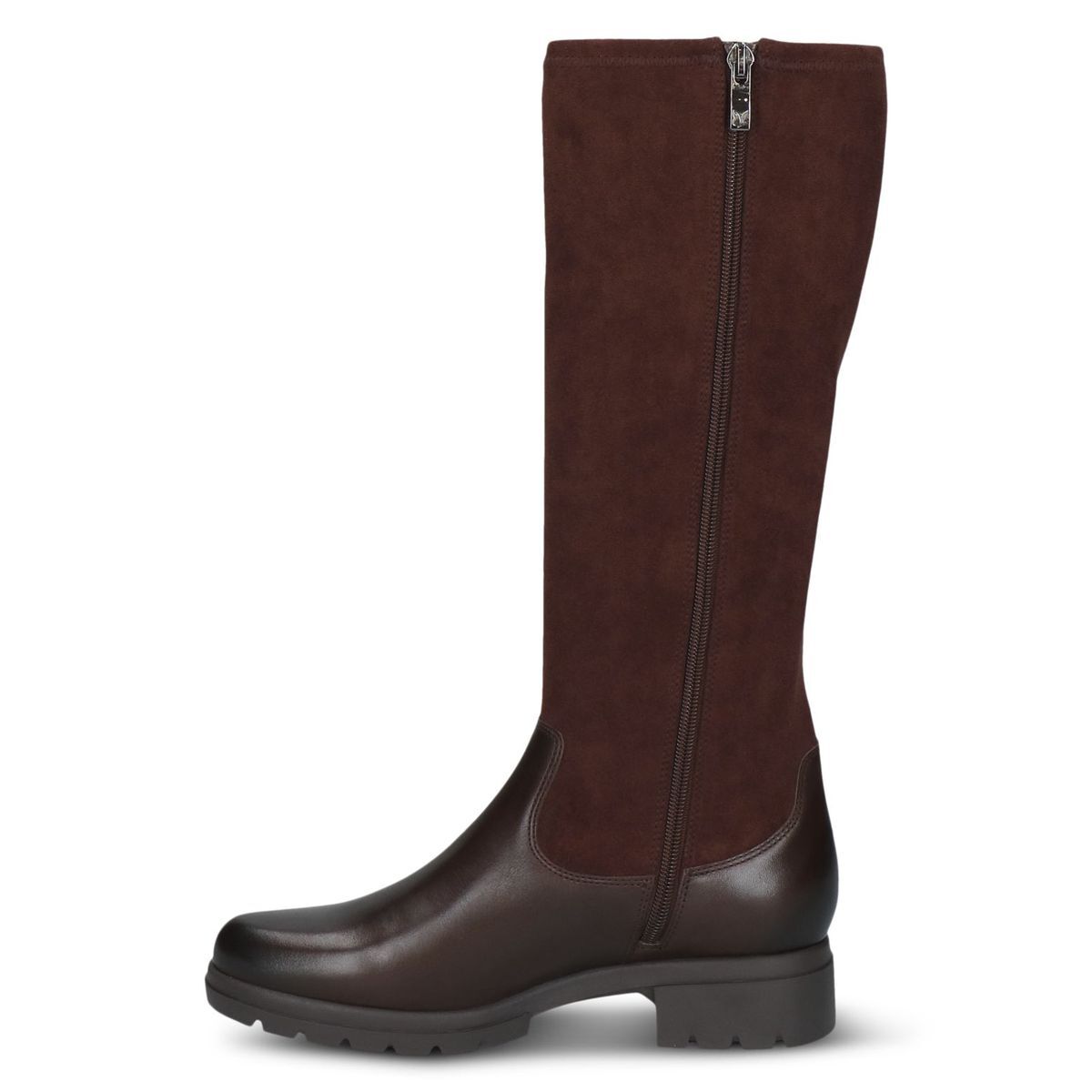 Bottes talon bloc marron foncé combiné, CAPRICE