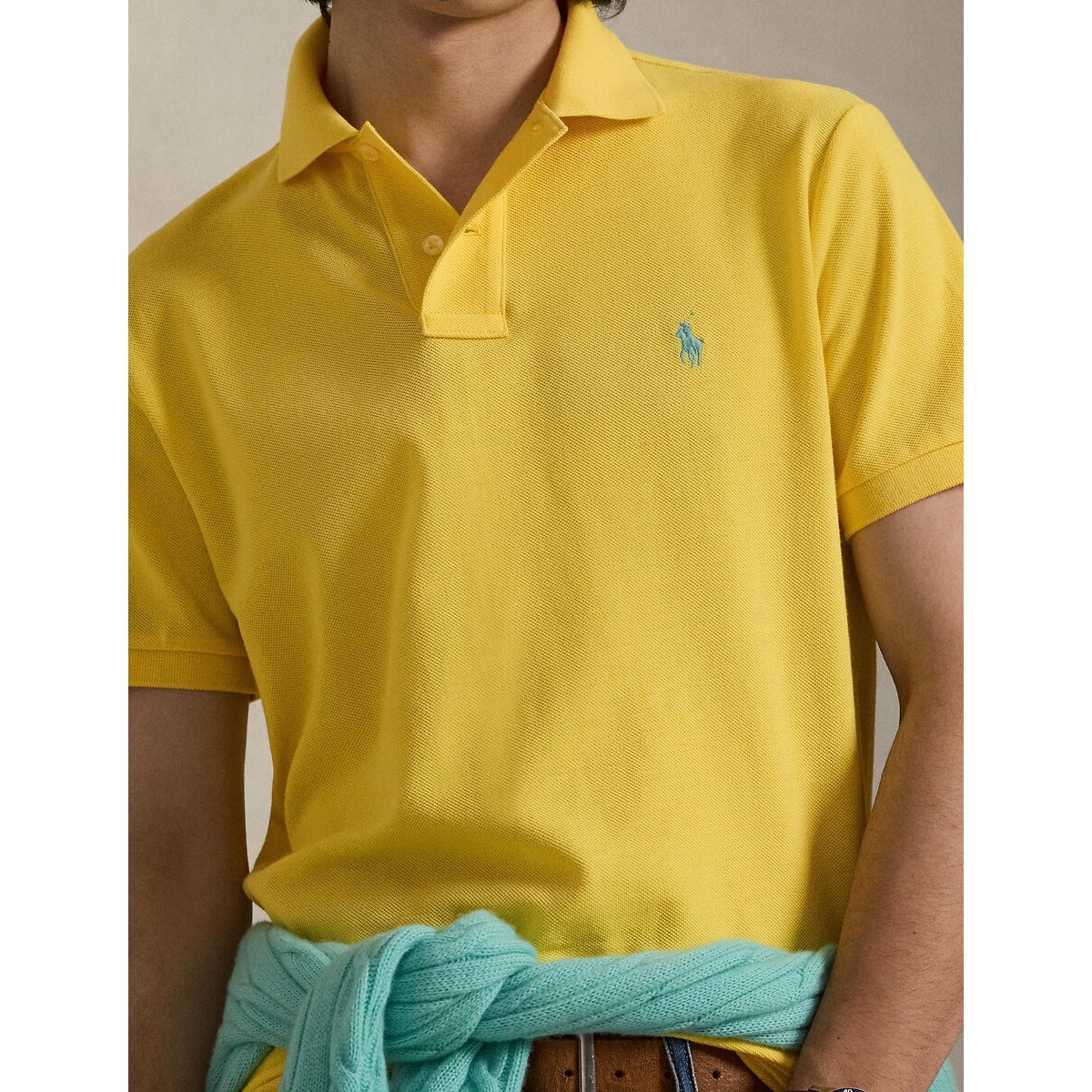 Polo iconique en coton piqué jaune, POLO RALPH LAUREN
