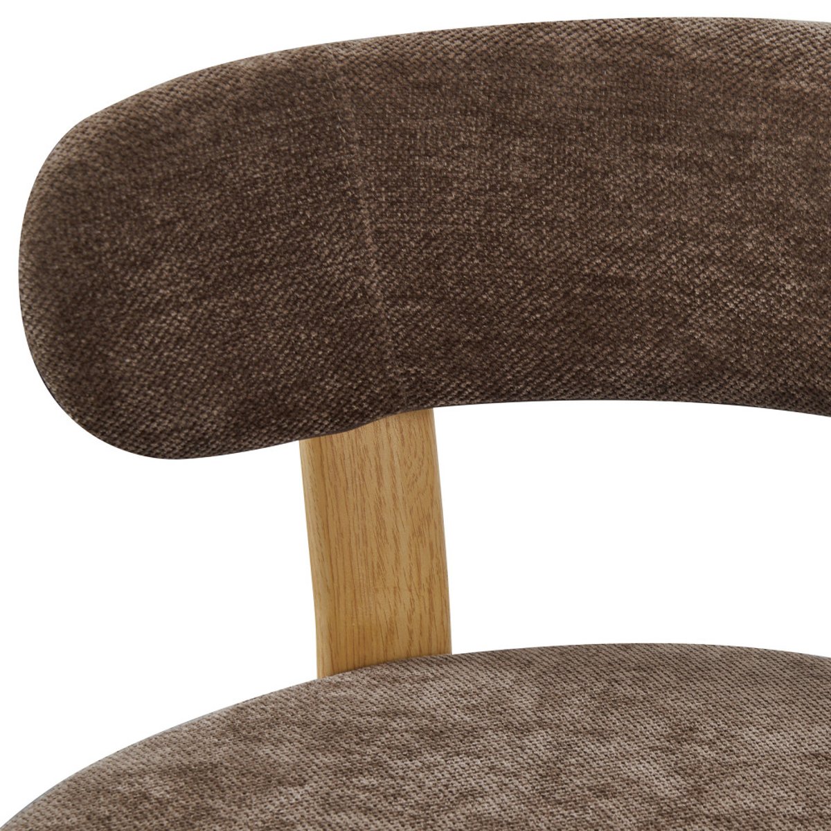 Lot de 2 chaises en tissu piètement effet bois clair- IZZY marron, DRAWER