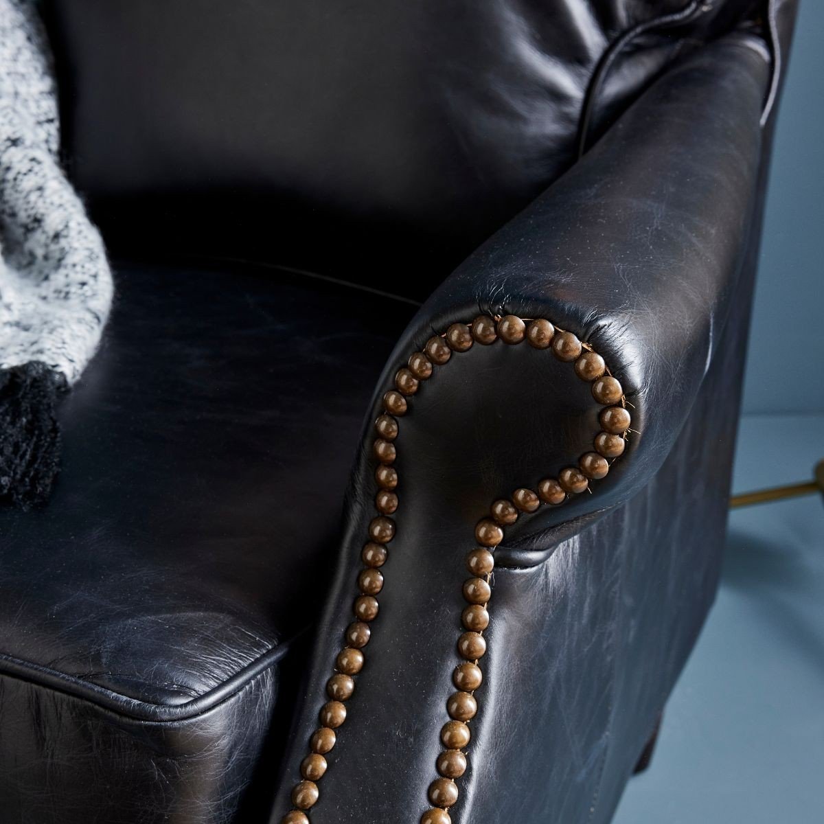Fauteuil en cuir L73 cm - KANSAS noir, CALICOSY