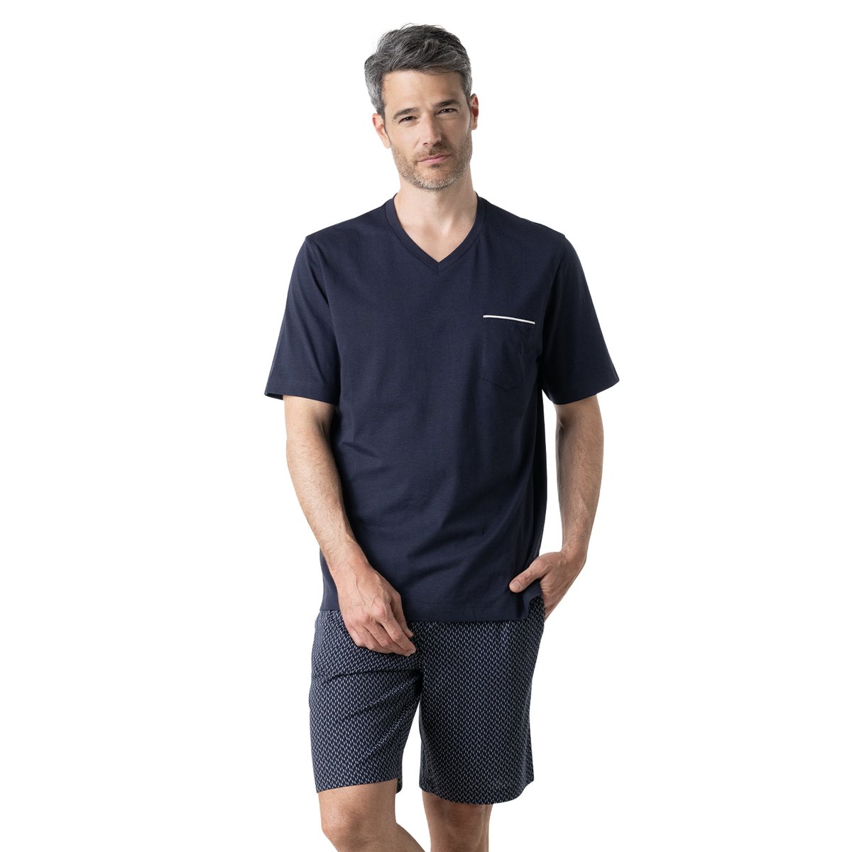 Pyjama court BUSINESS marine imprimé, EMINENCE