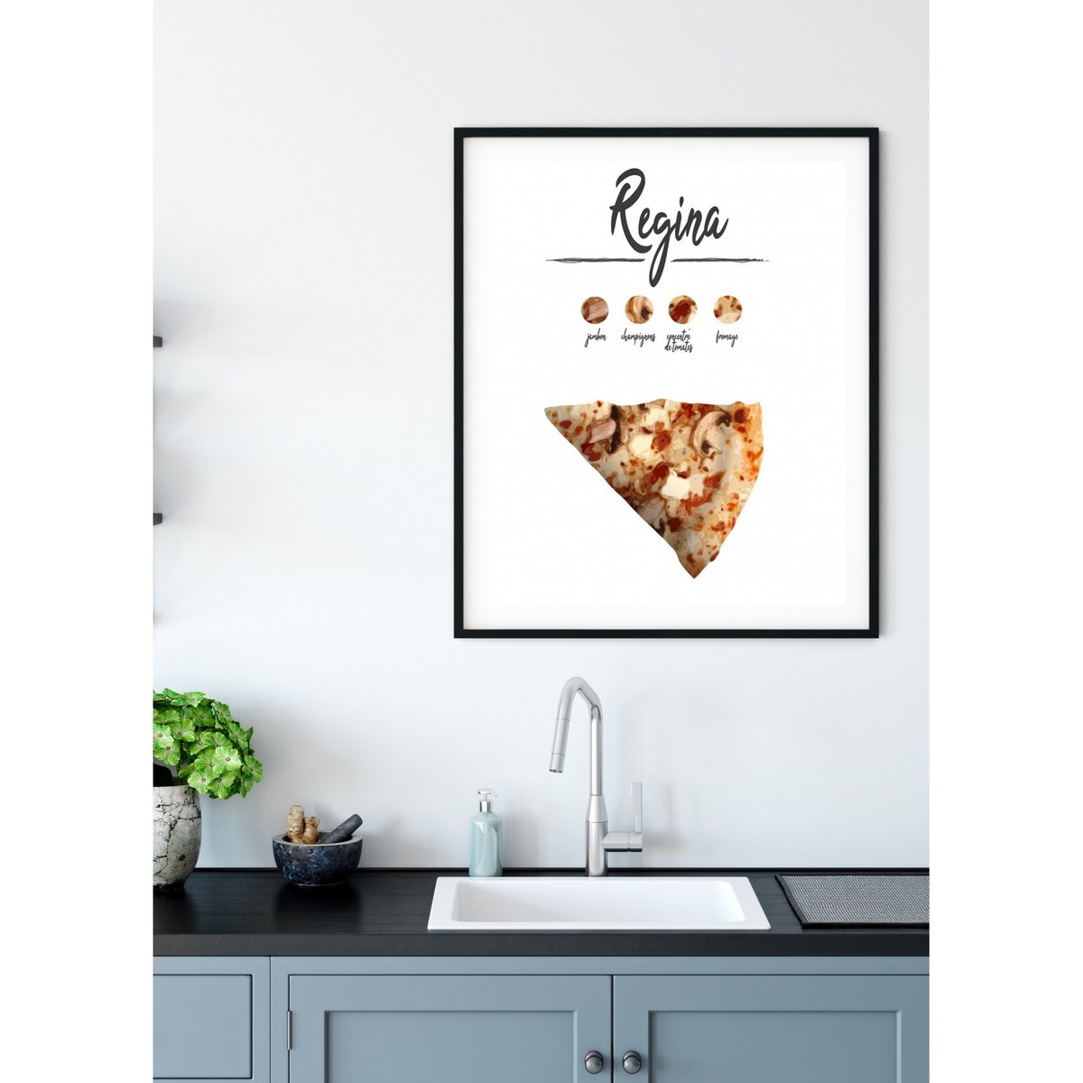 Affiche Pizza Regina blanc, L'AFFICHERIE